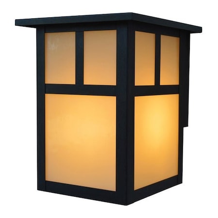 Arroyo Craftsman 6" Mission Flush Wall Mount Without Overlay (Empty), Mission Brown, Rain Mist Glass MW-6ERM-MB